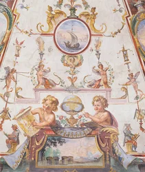Loftspanel fra Stanzino delle Matematiche (fresko med tempera) (se 254071-254073)